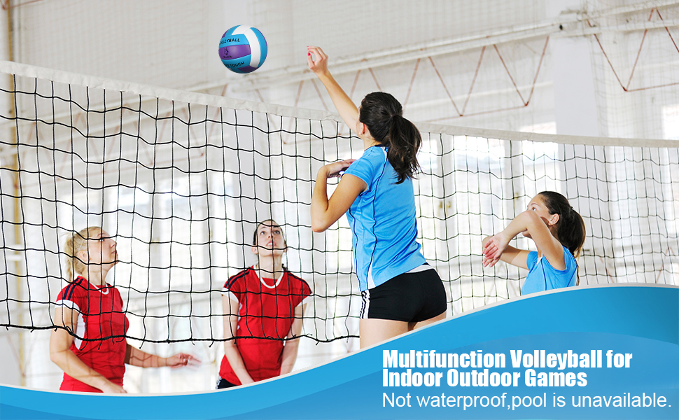 Волейбольні м'ячі Wuzfully Soft Touch для залу та пляжу, розмір 5 (білий/фіолетовий)