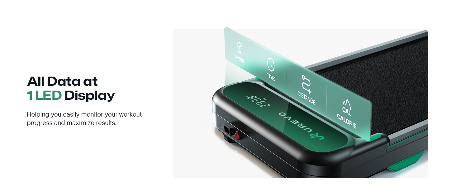 UREVO Smart Walking Pad: компактний біговий килимок під стіл з амортизацією, керування через додаток та пультом, 38x102 см