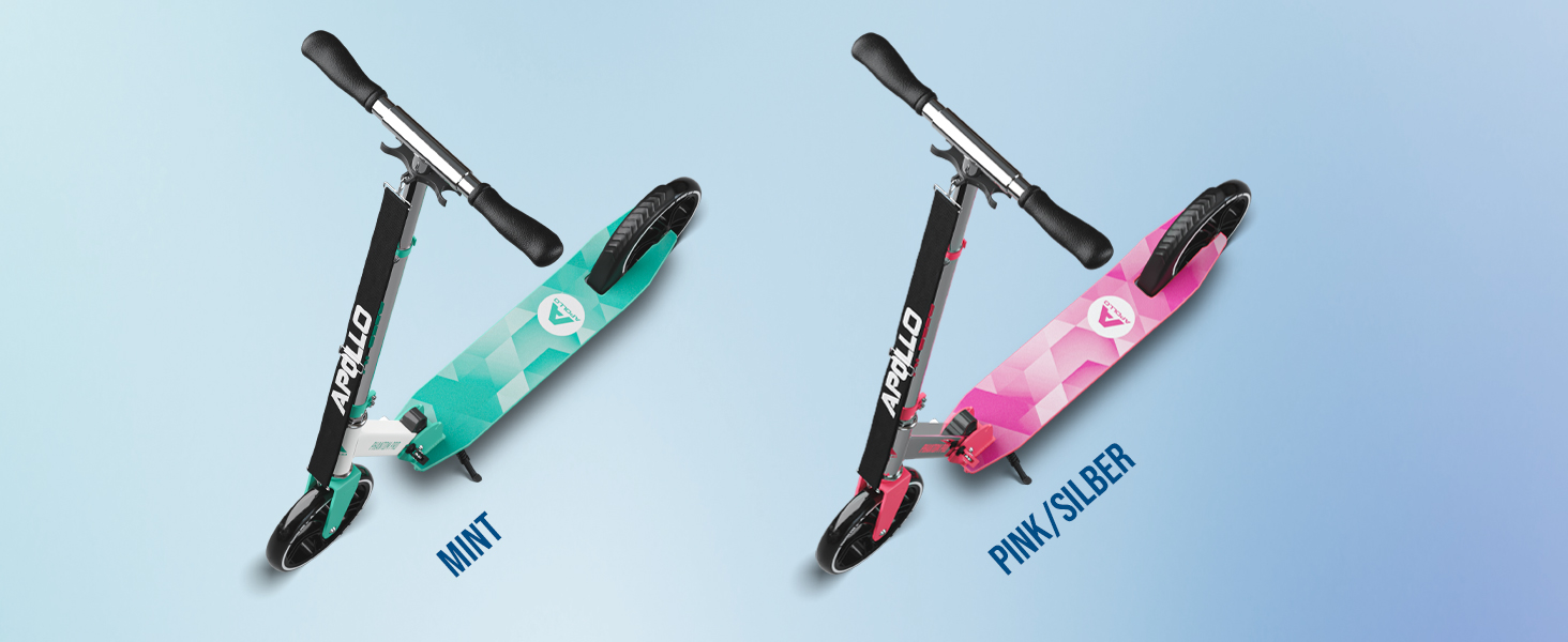 Скутер Apollo Phantom Pro City з LED-підсвіткою - розкладний, регульований по висоті, для дорослих, дітей та підлітків