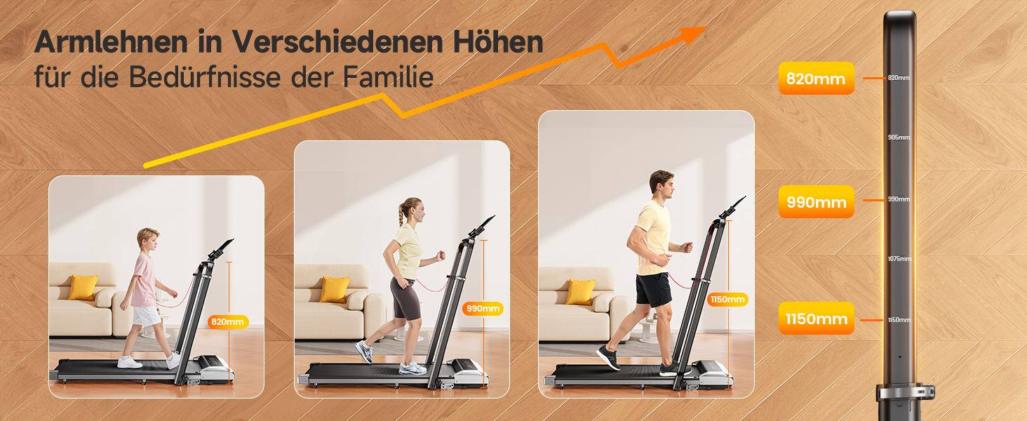 Біговий тренажер для дому з нахилом, 2 в 1, складний, 12 км/год, 2.5HP, під стіл, з пультом та додатком, чорний, нахил 12%