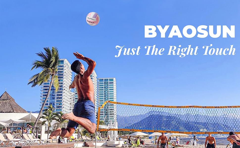 Волейбольний м'яч BYAOSUN для пляжу та залу, розмір 5, рожево-фіолетовий