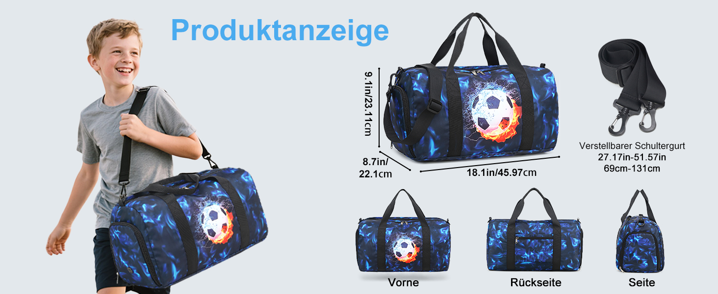 Спортивна сумка для дітей з відділенням для взуття та мокрих речей. Дитяча пляжна сумка для хлопчиків та дівчаток. Сумка для плавання, подорожей, фітнесу (Принц Graffiti Blue)