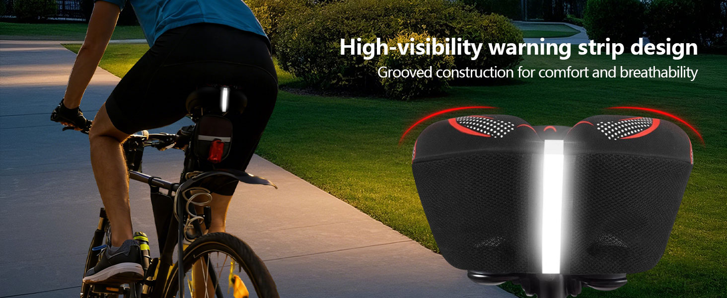 Подушка на сидіння велосипеда AUVSTAR з гелевою вставкою, дихаюча, преміум-якість, для гірського велосипеда, унісекс (Блакитний 02)