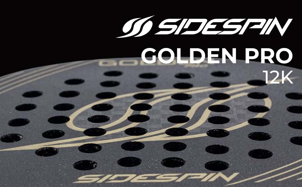 Ракетка SideSpin Padel Golden Pro 12K Carbon, PowerControl, Унісекс