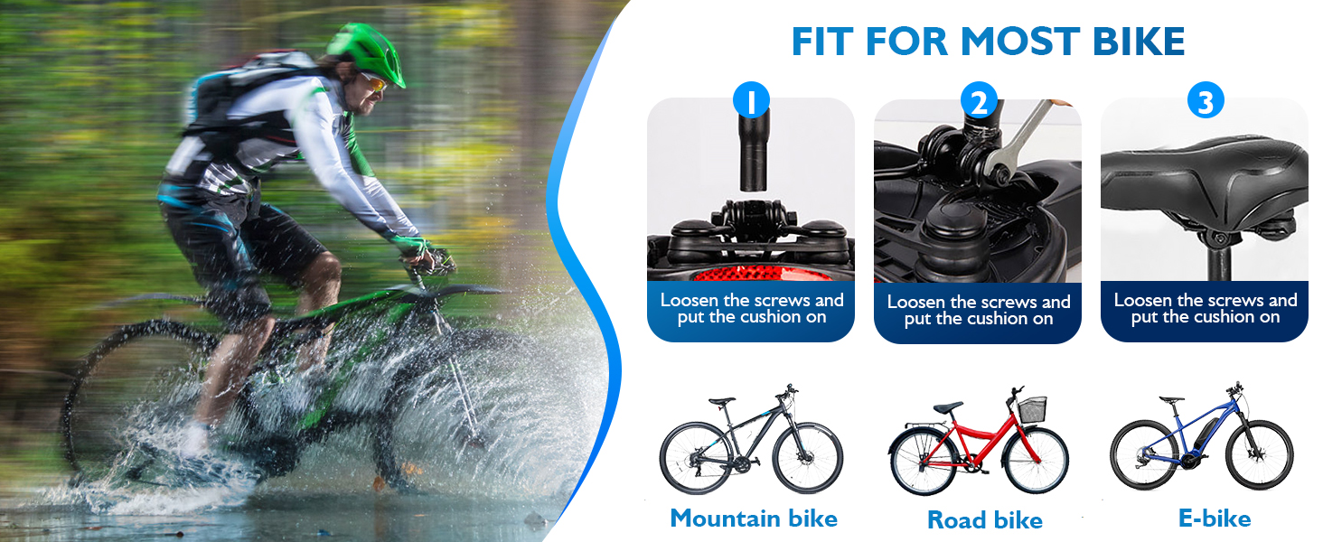 Велосипедне сидіння з піною Memory Foam, ергономічне, амортизуюче, дихаюче. М'яке велосипедне сидіння для чоловіків