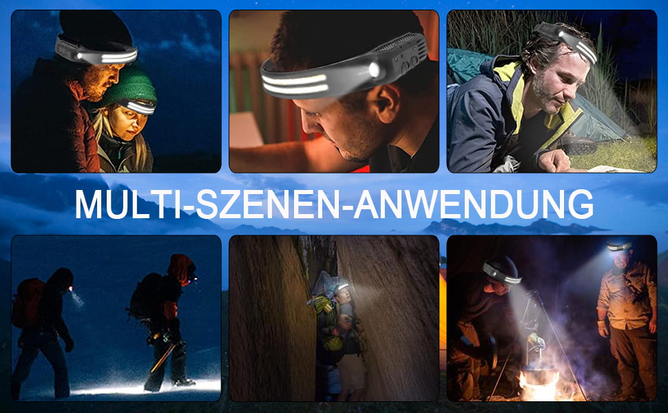 Фронтальний ліхтар GSY LED з перезаряджанням, 2 COB LED, 1000 люмен, сенсор, вологостійкий, 230° світловий потік