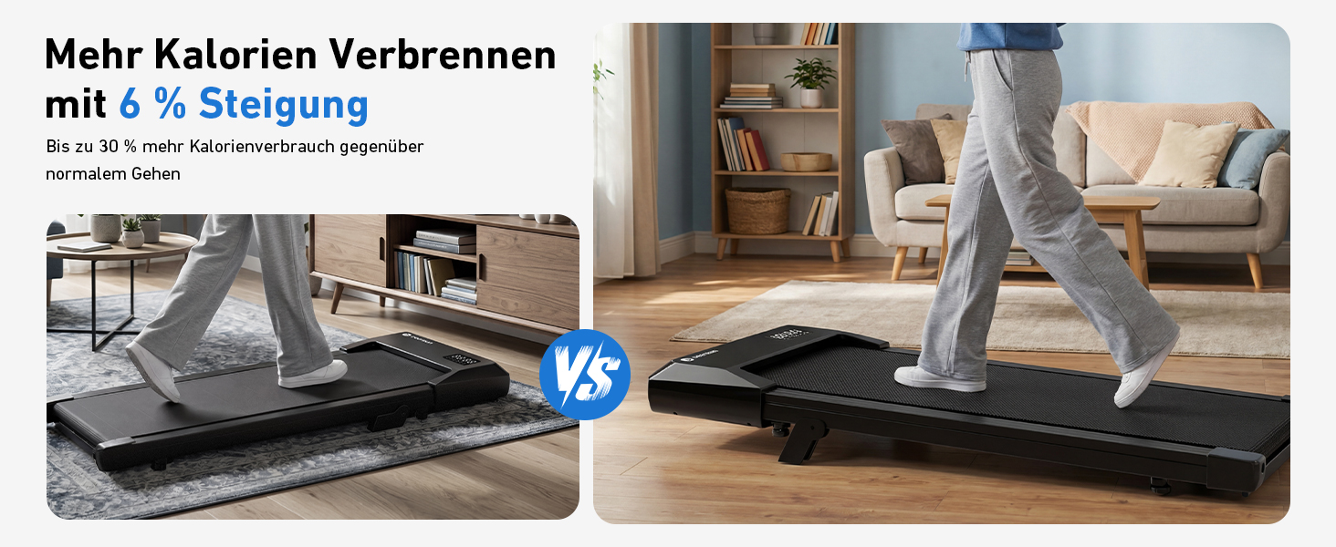 Бігова доріжка DeerRun Walking Pad під стіл з ухилом 6%, для дому та офісу, компактна, з додатком, пультом та LED-дисплеєм, до 136 кг, чорна