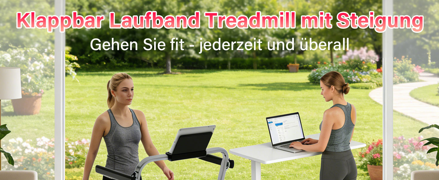 Бігова доріжка для дому Laufband з нахилом 10%, 1-12 км/год, складна, 3.5 к.с., для офісу та дому, Bluetooth, 12 програм, APP, LED-дисплей, чорний/сріблястий