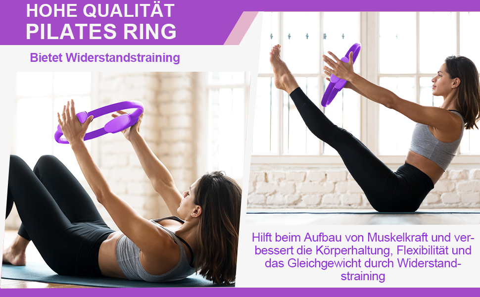 Набір для пілатесу HELISAN: Магічний кільце 38 см, фітбол 25 см, 5 еластичних стрічок, інструкція. Для дому