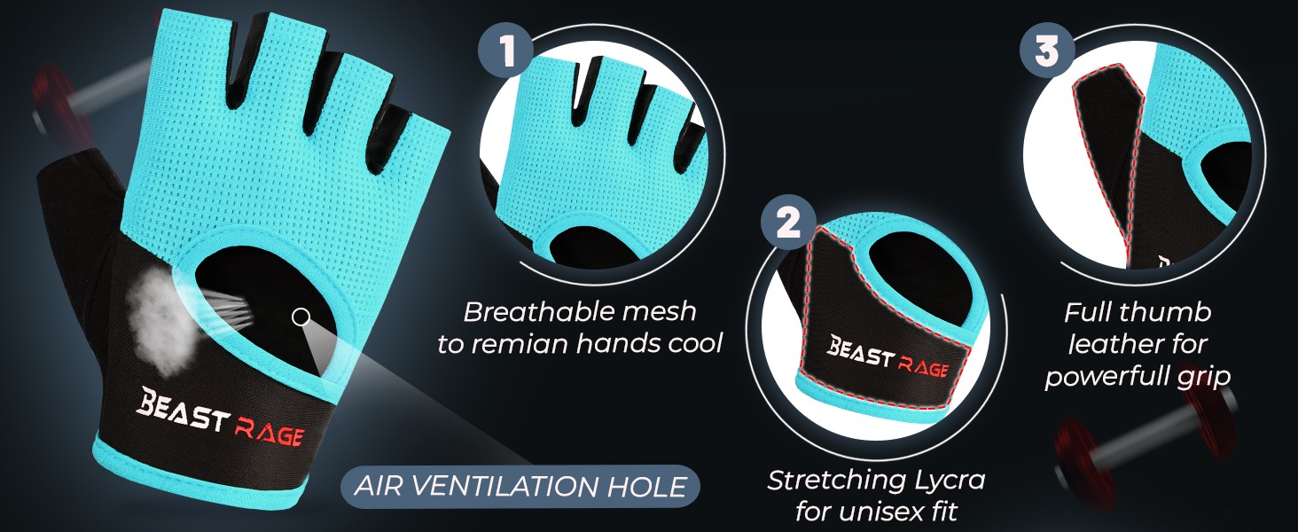 Фітнес-рукавички BEAST RAGE: дихаючі, для чоловіків та жінок, підйом ваги, бодібілдинг, тренування, неслизькі, кросфіт, силове тренування, велоспорт, колір рожевий
