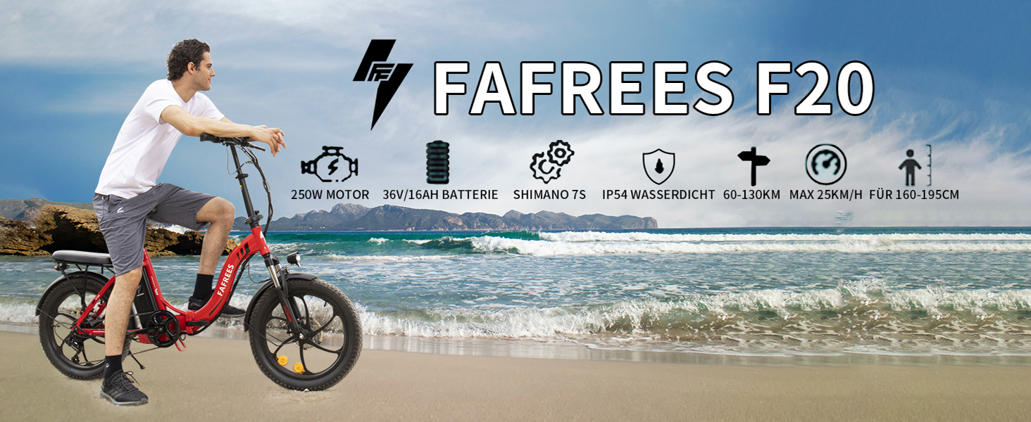 Електровелосипед  Fafrees E-Bike 20, 36В 16Ач, 250Вт, Shimano 7S, чорний