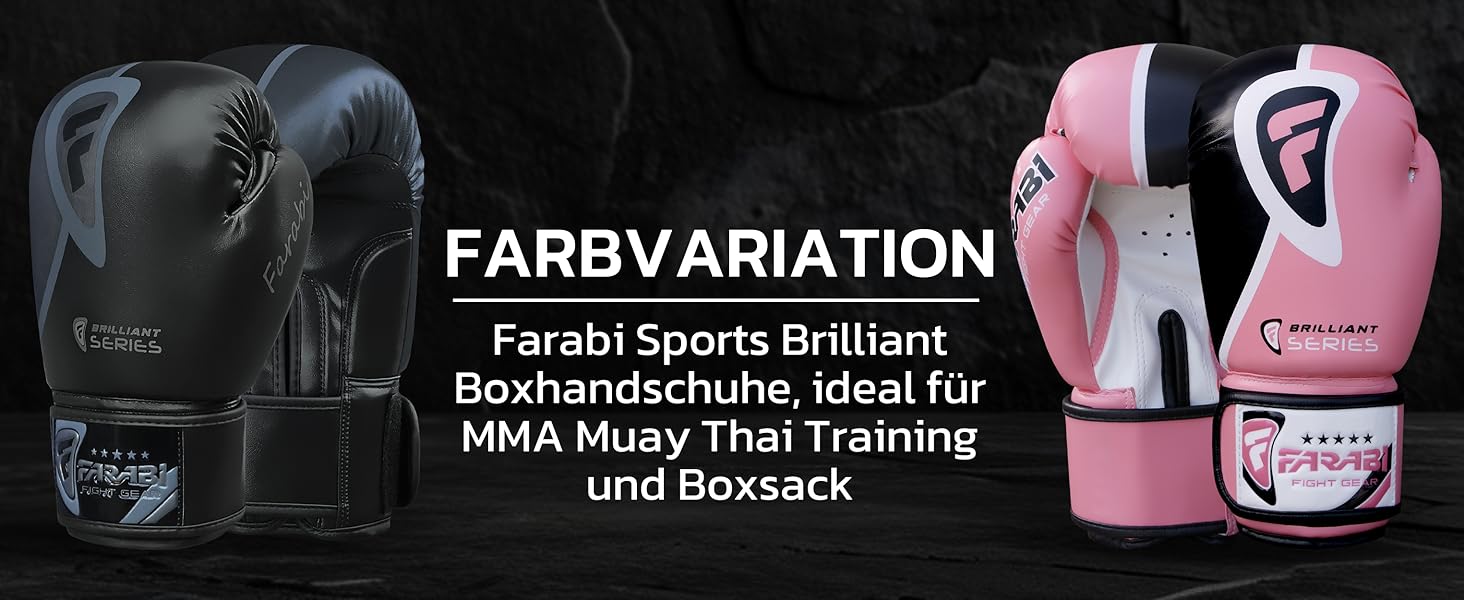 Боксерські рукавички Farabi Sports 10-16 oz для тренувань, спарингу, кікбоксингу, MMA, муай-тай, чоловічі та жіночі