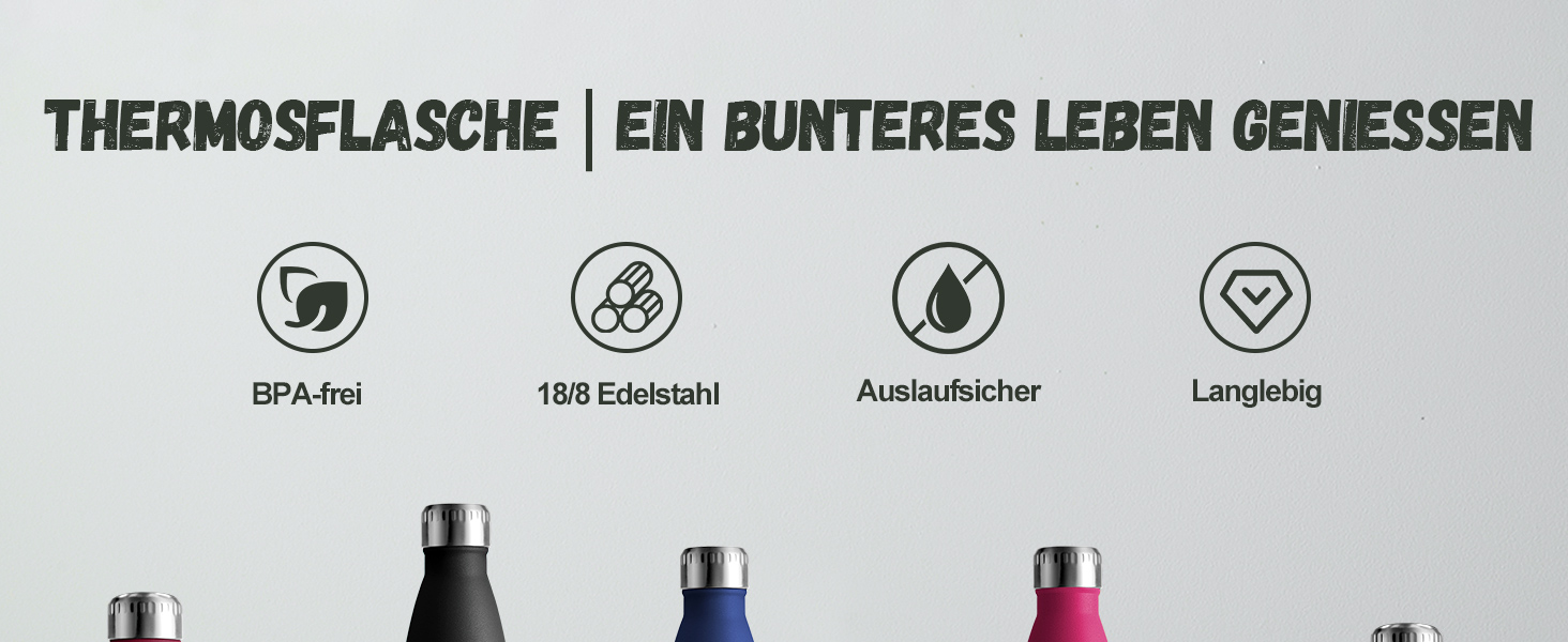 Термос-пляшка 750 мл, ізольована пляшка для води з нержавіючої сталі, без BPA, витокозахисна термопляшка, подвійні стінки, підходить для газованої води, для університету, роботи, подорожей, спорту, активного відпочинку, для хлопчиків та дівчаток, 750 мл, темно-зелений