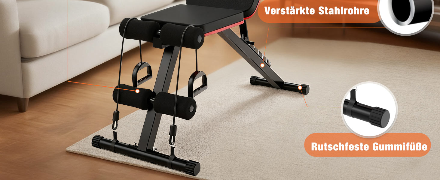 Складніша 8-в-1 Hantelbank DH FitLife | Тренажер для дому, для всього тіла | Регульована лава для пресу, фітнес-тренажер для домашнього спортзалу