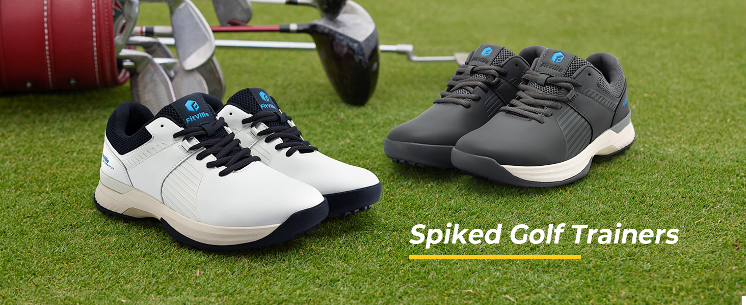 Чоловічі гольф-туфлі FitVille SpeedEx V4: широкі, зручні, дихаючі, для гольфу та спорту, розмір 40-49, сірі, білі, темно-сині