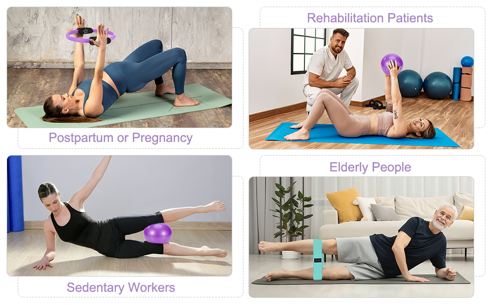 Набір для пілатесу: фітнес-кільце, фітбол та аксесуари для дому. Ідеальний набір для жінок, розтяжки та фітнесу