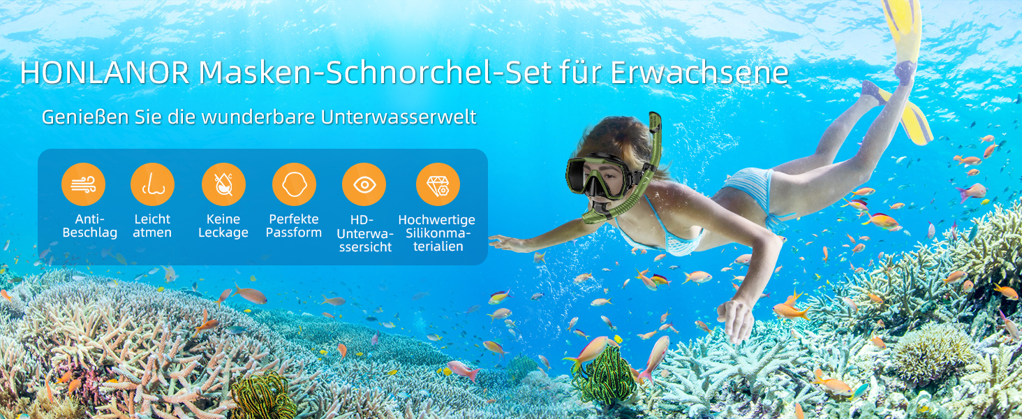 Набір для снорклінгу для дорослих, маска та трубка, антизапотевальне скло, панорамний огляд, сухий набір, армійний зелений