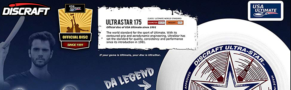 Фрісбі Discraft Ultra-Star Sport 175 г Чорний - професійний диск для гри