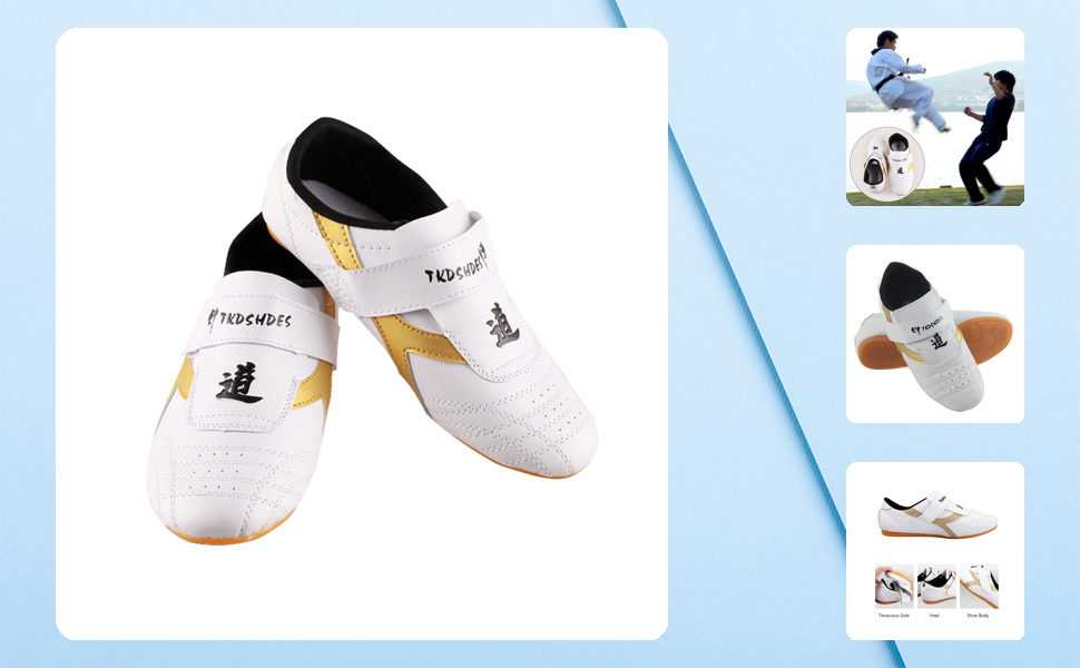 Таекундові кросівки Wakects для тренувань: дитячі та дорослі, білі, для таекундо, кунг-фу, тай-чі