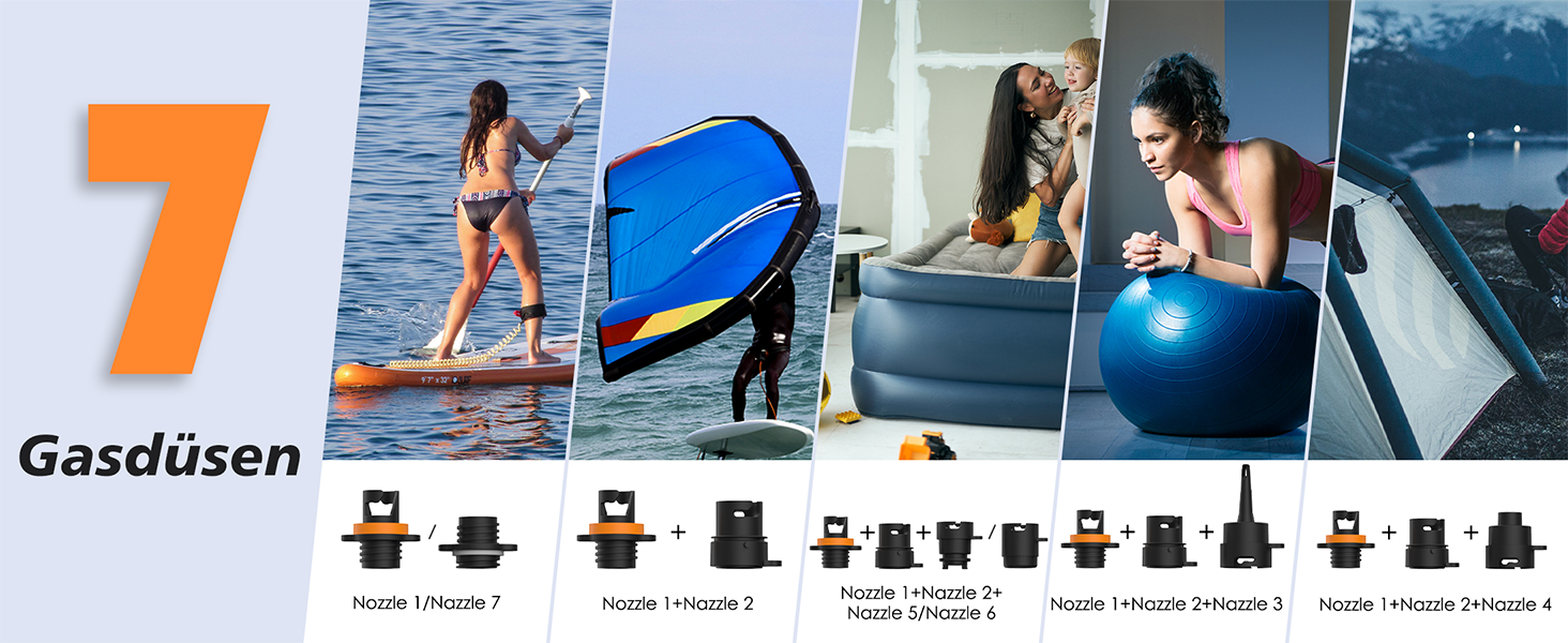 Електрична повітряна помпа Airbank Whale Shark Pro з акумулятором 7800 mAh: для SUP, каяків, човнів, наметів, повітряних зміїв. 20 PSI, перезаряджувана.