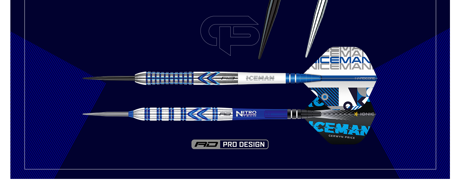 Дротики ЧЕРВОНИЙ ДРАКОН Gerwyn Price Iceman 24 г з Flight & Shafts