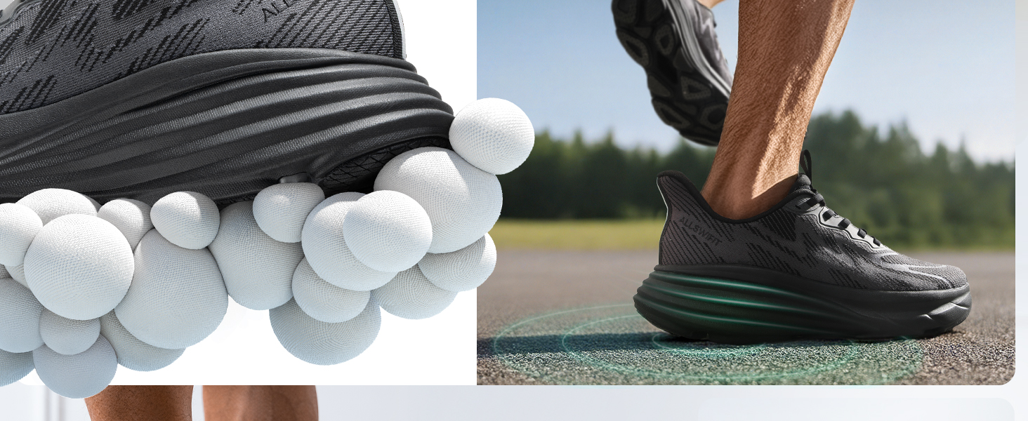 Чоловічі кросівки для бігу та ходьби ALLSWIFT, чорного кольору, 42 EU