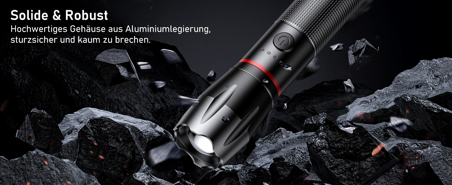 LED ліхтарі Blukar, 2 шт., 2000 люмен, зумуючі, 5 режимів, водонепроникні (IPX6), для кемпінгу, туризму, риболовлі, надзвичайних ситуацій