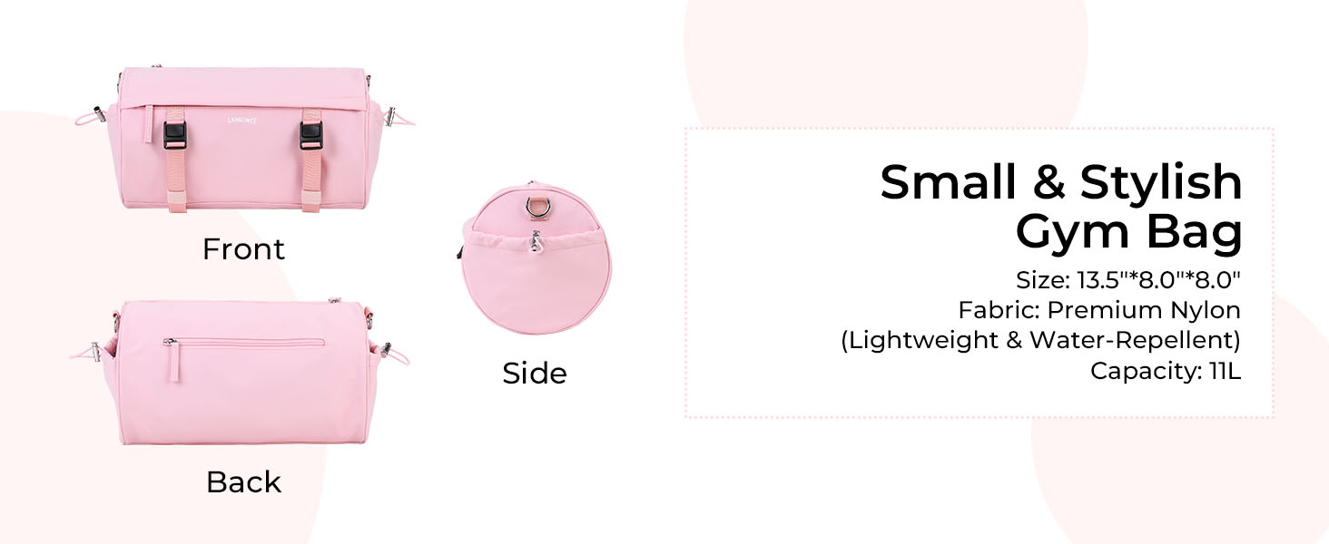 Спортивна сумка 11Л для фітнесу та йоги, водонепроникна сумка для тренувань з відділенням для мокрих речей та ременем для килимка, компактна дорожня сумка-вікенд для залу, басейну та сауни (Чорна)