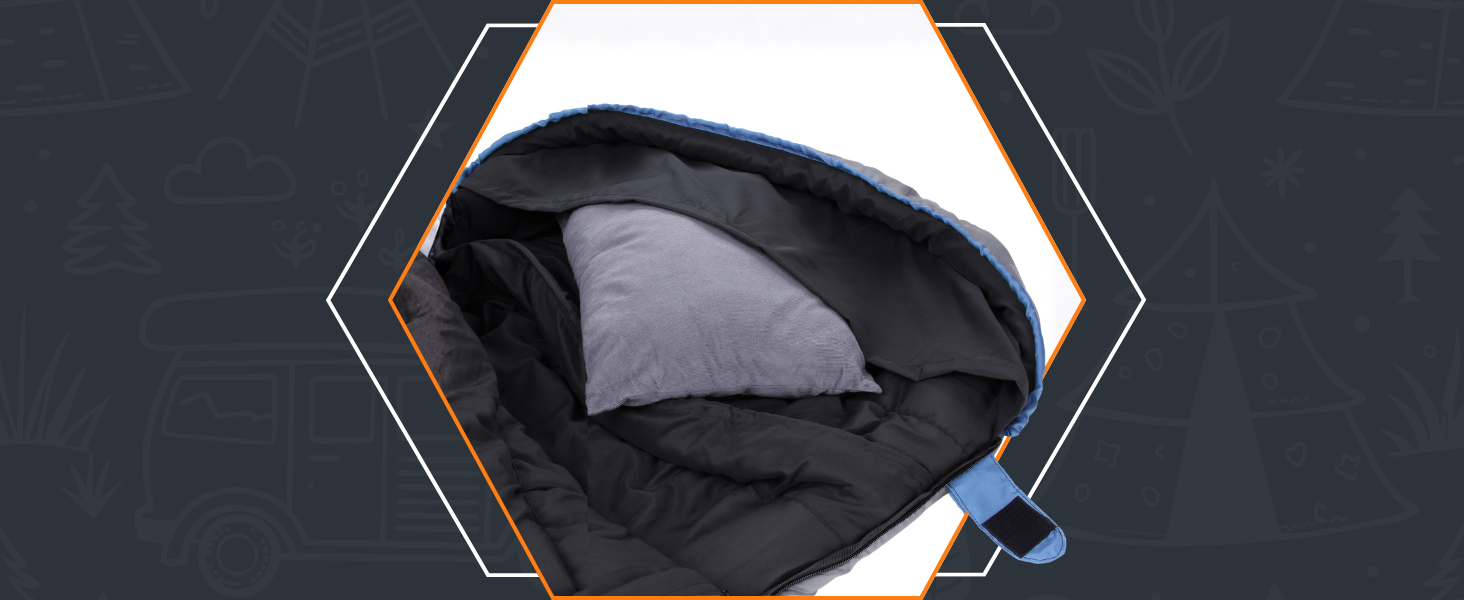 Спальник зимовий GEAR Mumienschlafsack Sirocco -18°C, 230x80 см, водонепроникний, для трекінгу та кемпінгу (синьо-сірий)