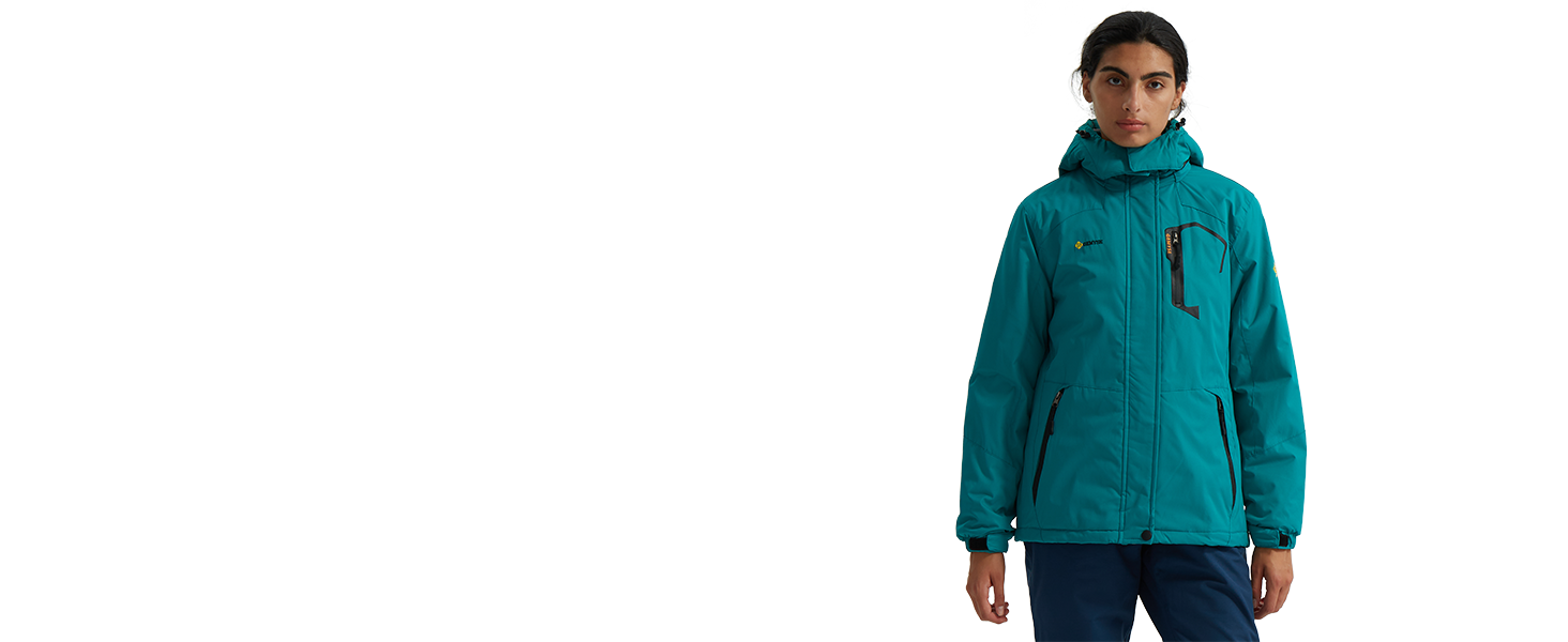 Чоловіча зимова куртка GEMYSE для катання на лижах, тепла, вітронепроникна, водонепроникна, дихаюча, з багатьма кишенями, з капюшоном, білий, розмір L