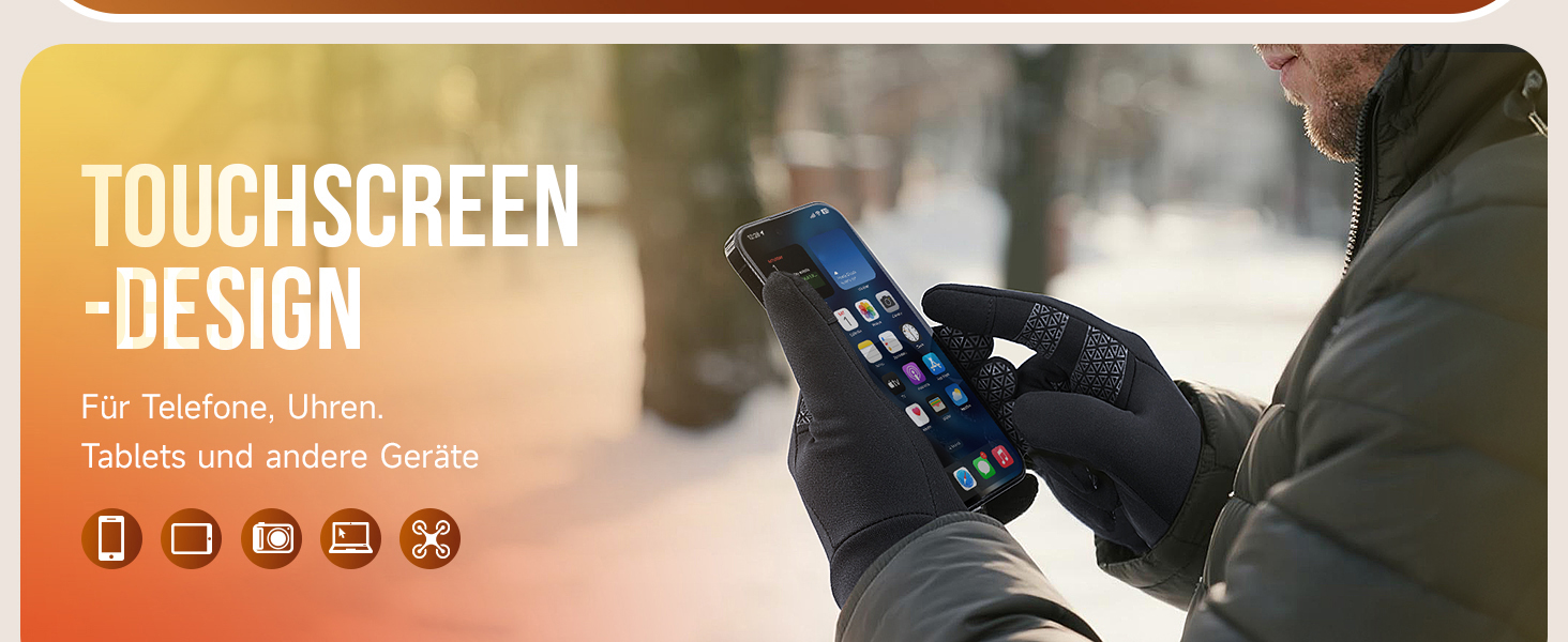 Рукавички PULIOU для чоловіків та жінок, зимові, теплі, для велосипеда, спорту, бігу, з сенсорним екраном, вітростійкі, антиковзні, чорні