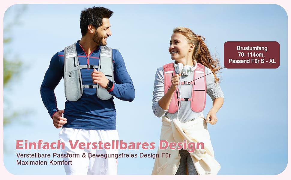 Жилет для бігу Nextyu унісекс з питною системою 500 мл, кишенею для телефону, світловідбиваючий, легкий для трейлраннінгу, хайкінгу, марафону, бігу (Рожевий, універсальний розмір)