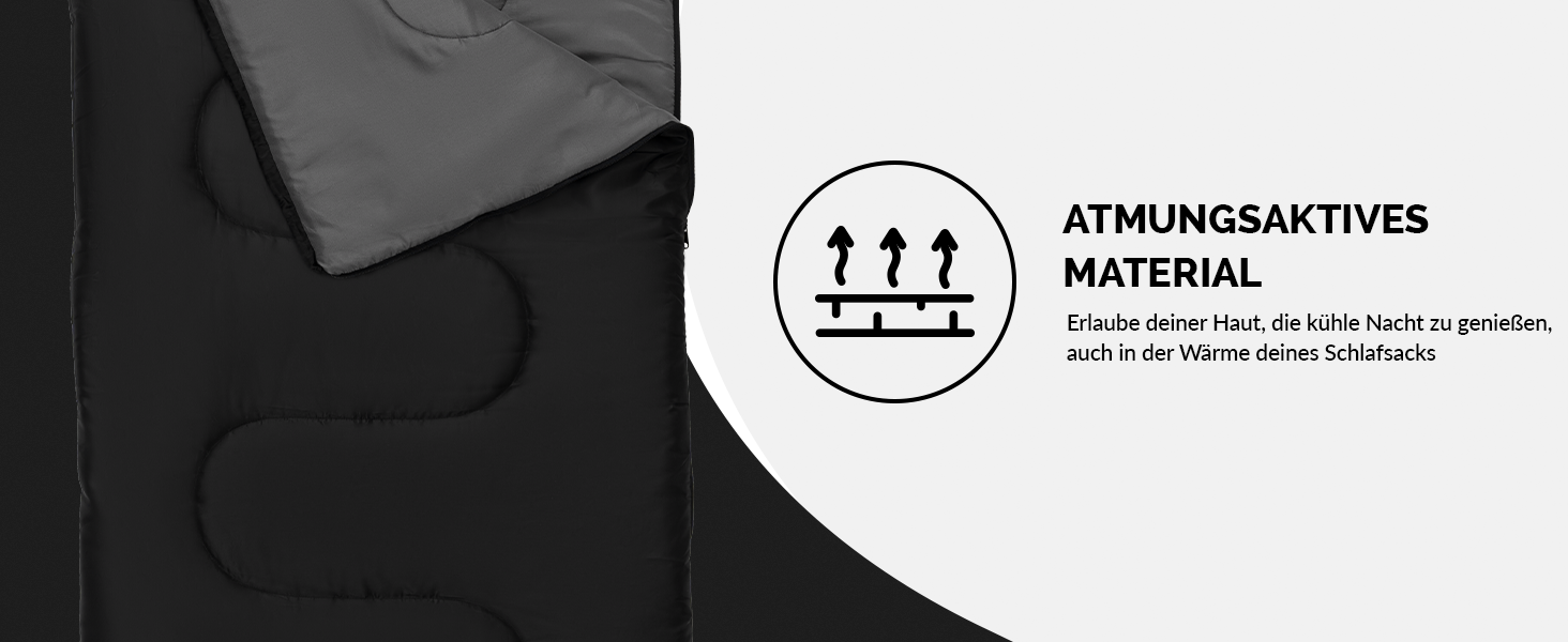 Спальний мішок для кемпінгу з капюшоном до -3°C з подушкою - теплий зимовий та літній спальник 3-4 сезони (75 x 220 см) - туристичний спальник для жінок та чоловіків (чорний, 280GSM)