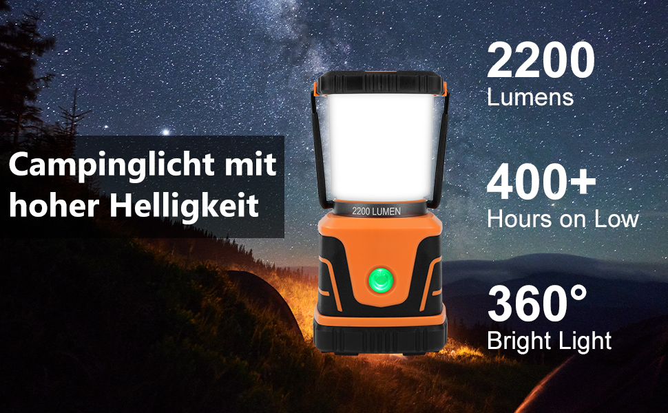 Ліхтар кемпінговий LED Flintronic 2200 Люмен, 6000mAh, 4 режими, димування, IP54, для кемпінгу, надзвичайних ситуацій, оранжевий