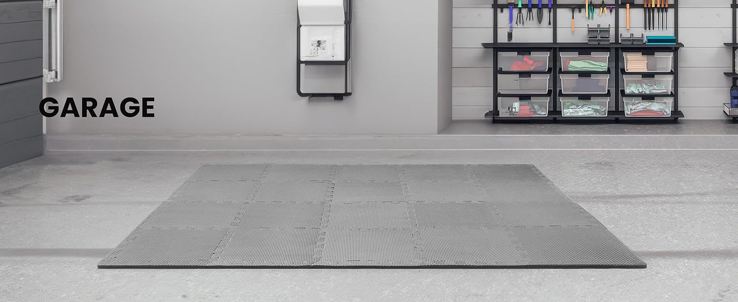 Набір захисних пазл-килимчиків для підлоги unycos (12/20/28 шт), 30x30x1 см, протиковзні мати для тренажерного залу, фітнесу та йоги, водонепроникні, сірі