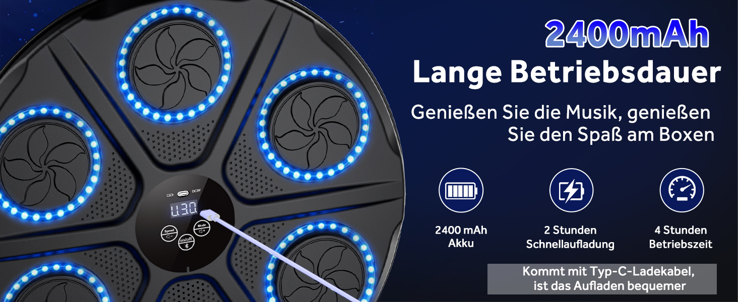 Yorraka Музичний бокс-машина для дорослих з LED підсвіткою, Bluetooth, 12 режимів швидкості, музичний тренажер для боксу з рукавичками