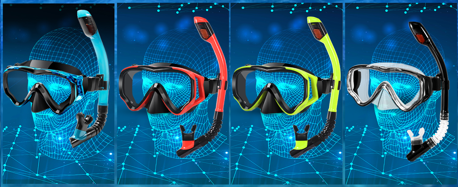 Набір для снорклінгу для дітей HIKOTEY, сухий снорклінг, маска для снорклінгу з антизапотівальною плівкою, водонепроникні затички для вух, жовтий A1