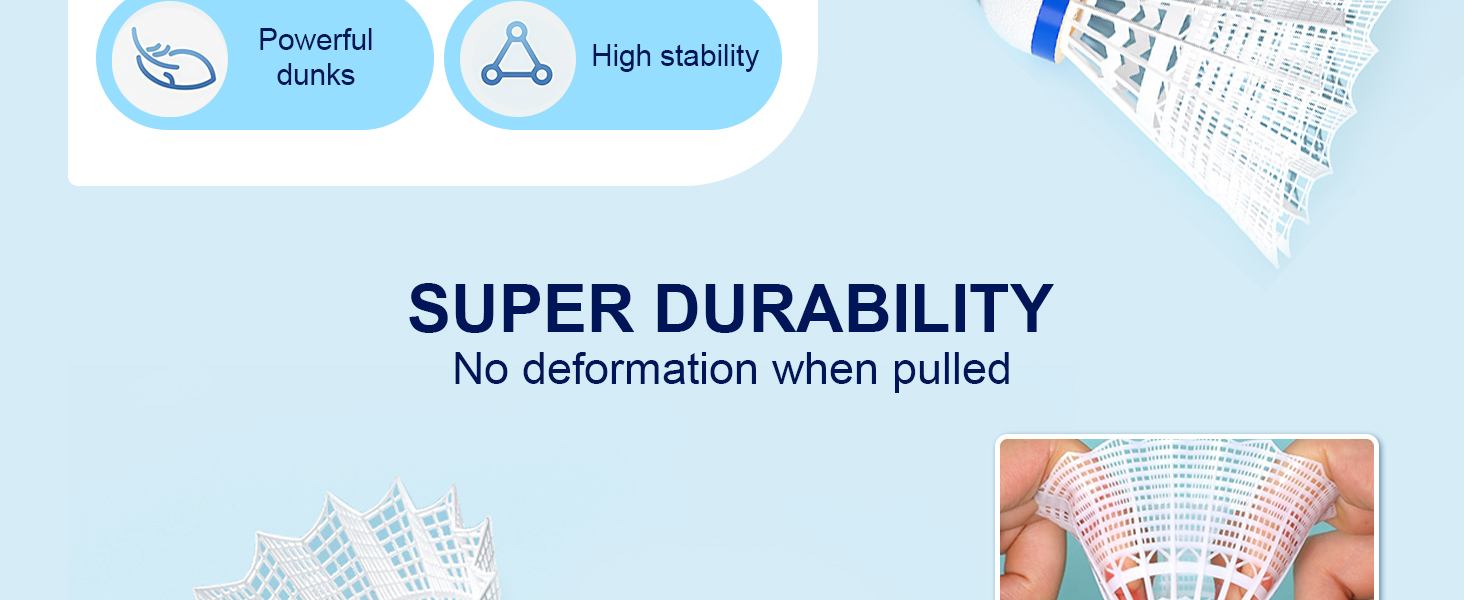 Флінтронік Бадмінтонні м'ячі, 6/12 шт. Нейлонові воланчики для бадмінтону, висока стабільність та довговічність, професійні воланчики для тренувань в приміщенні та на вулиці, відпочинок, спорт. 12 шт. Білі