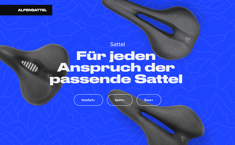 Alpensattel 3.0 Ергономічне велосипедне сідло для чоловіків і жінок з пам'яттю форми, ідеальна амортизація, вибір із 3 моделей