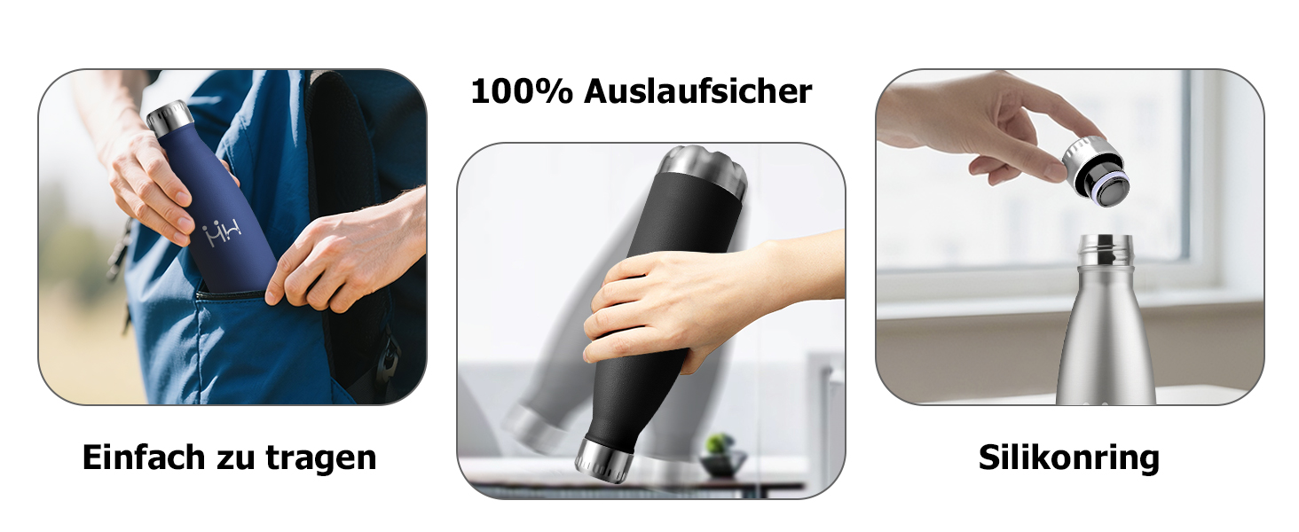 Термос-пляшка 750 мл, ізольована пляшка для води з нержавіючої сталі, без BPA, витокозахисна термопляшка, подвійні стінки, підходить для газованої води, для університету, роботи, подорожей, спорту, активного відпочинку, для хлопчиків та дівчаток, 750 мл, темно-зелений