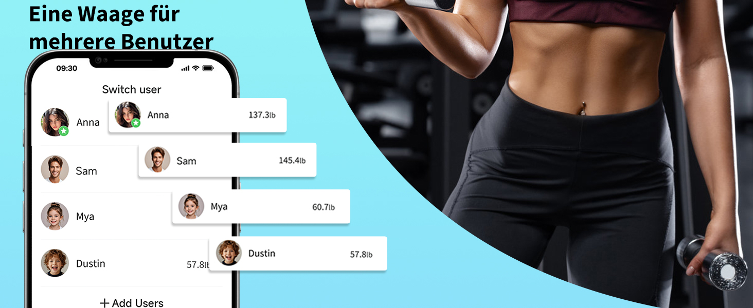 Вага Arboleaf для вимірювання жиру в тілі, аналіз складу тіла з LED-дисплеєм, Bluetooth, до 180 кг, чорний CS20L