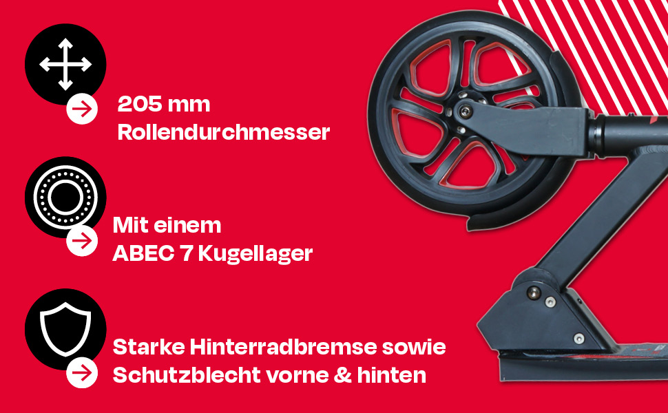 Алюмінієвий самокат S1 / S2 – регульований по висоті, ABEC 7 (червоний, Scooter S 1 Pro)