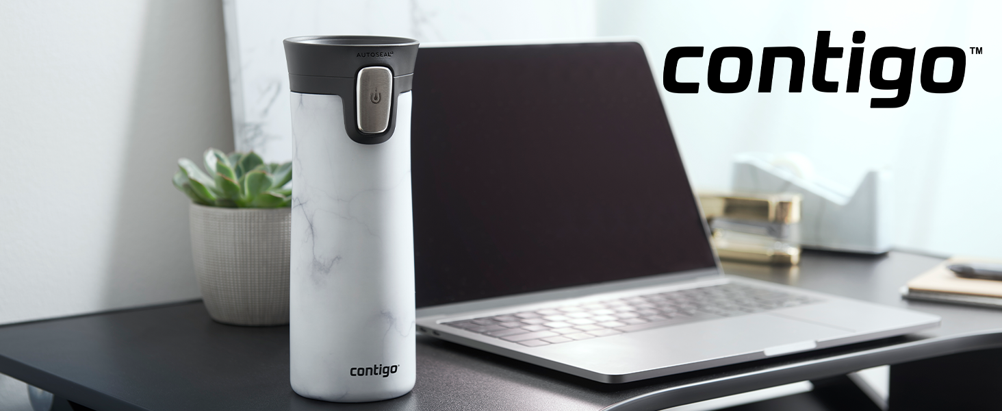 Термокухоль Contigo Pinnacle Autoseal 300 мл, нержавіюча сталь, ізольований, герметичний, для кави та напоїв на ходу, з кришкою Easy-Clean, без BPA, матовий сірий