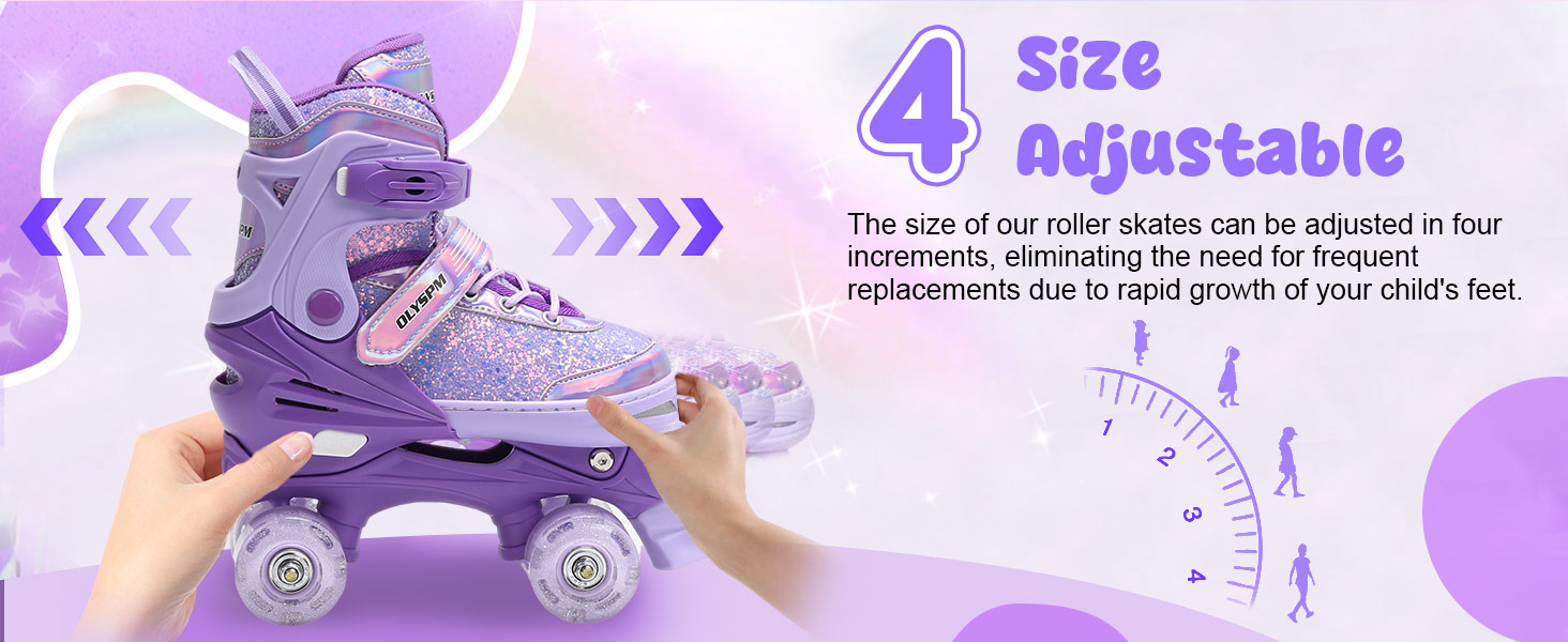 Ролики для дівчаток, 4 розміри, світловідбиваючі, ролики з підсвічуванням, для початківців, подарунок на Новий рік та день народження, S (EU28-31), рожеві