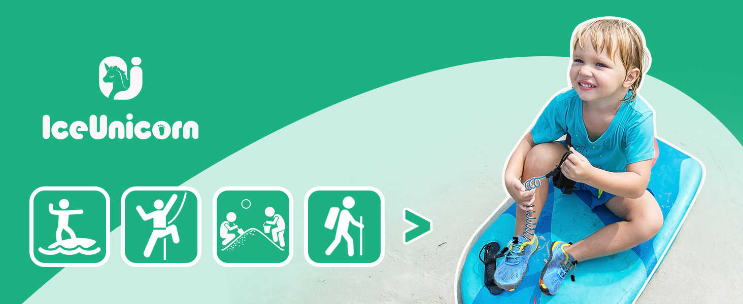 Дитячі шльопанці IceUnicorn для хлопчиків та дівчаток: шкарпетки для плавання, піску, трекінгу, 31 EU