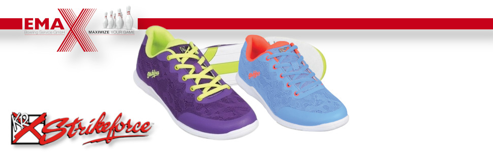 Кросівки для боулінгу KR Strikeforce з шнурівкою, двостороння підошва, спортивний дизайн, кольорові, 36 EU, блакитний/оранжевий