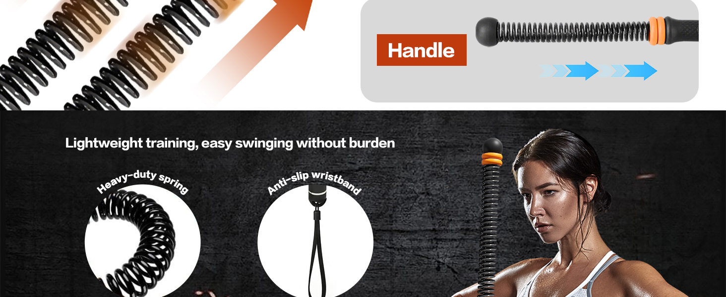 Важкі тренувальні канати, бойові канати без мотузки, бездротові тренувальні канати з регульованим обтяжувачем та ергономічною ручкою