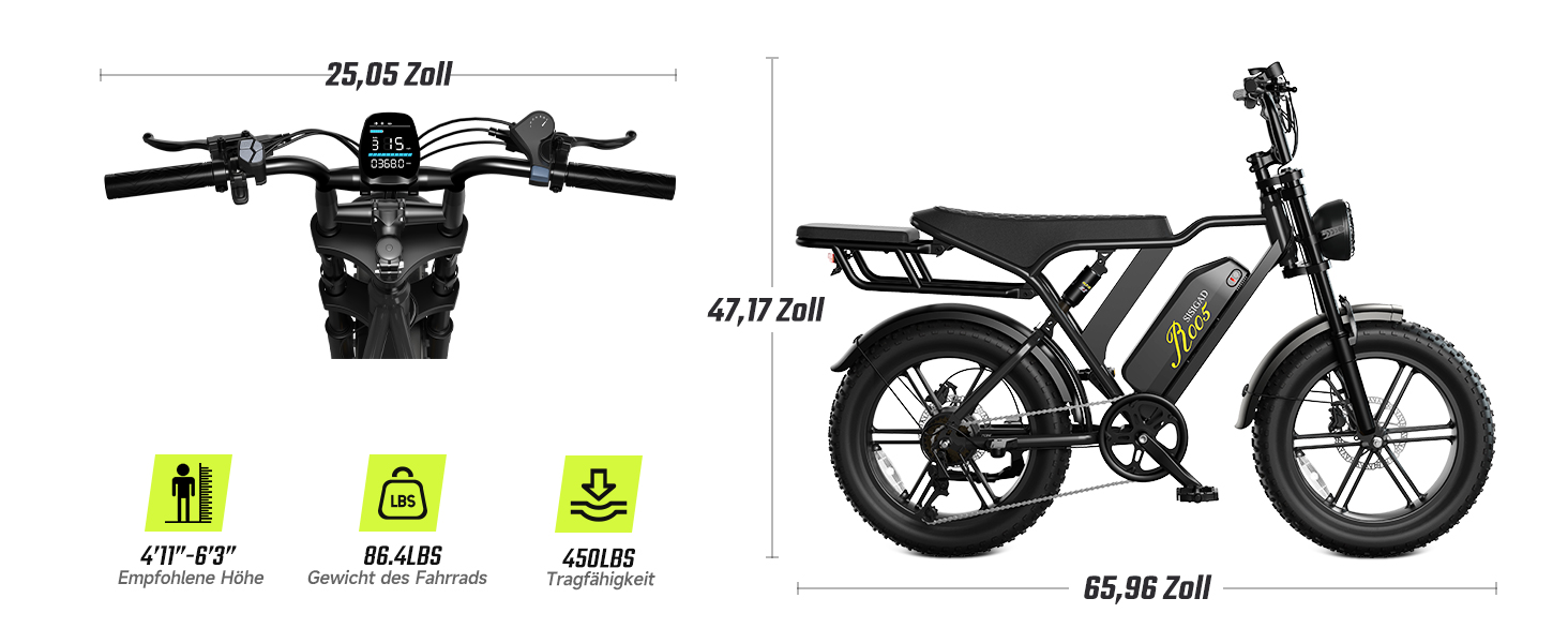 Електровелосипед До 25 км/год, Fatbike 48V 15Ah 250W LCD & App"