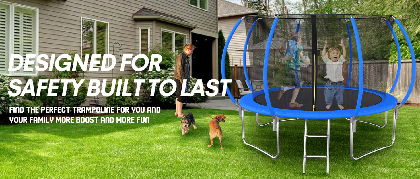 Батут Redkid Outdoor 305 см з сіткою, драбиною та баскетбольним кільцем, 440 фунтів