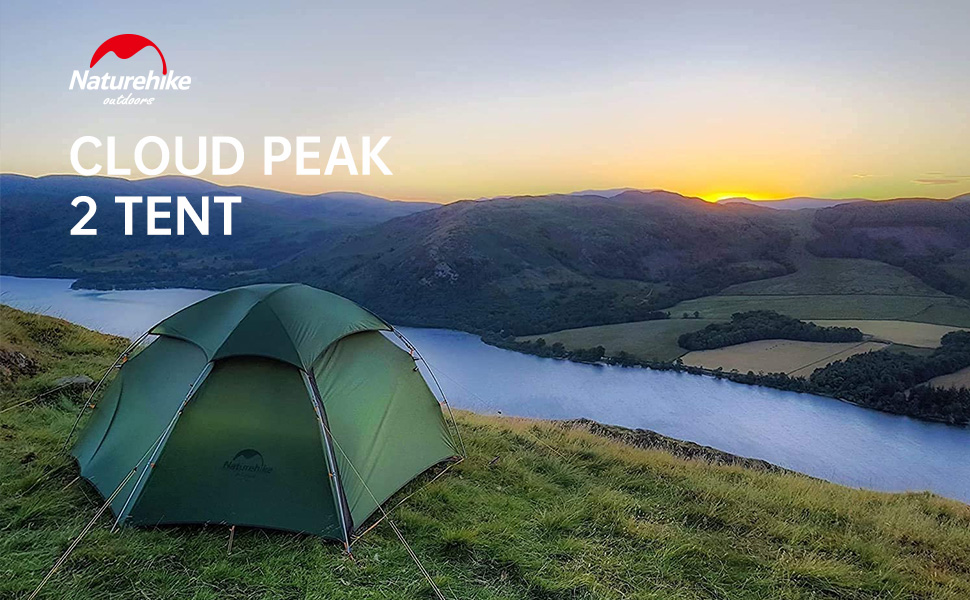 Намет Naturehike Cloud Peak: Ultraleicht 4-сезонний намет для кемпінгу на 2-3 особи, 20D, колір: Waldgrün